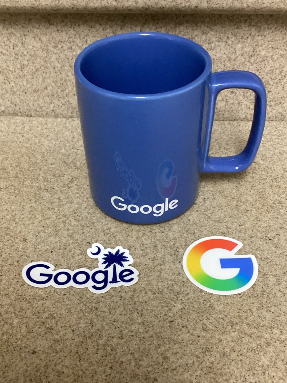 Google mug and stickers, new
